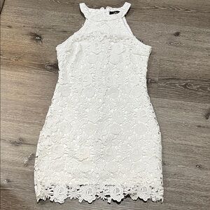 Elegant White Lace Mini Dress